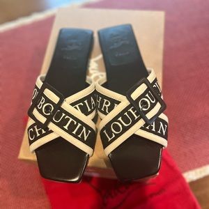 Christian Louboutin Crossimule Leather Sandal 100% Authentic Like new